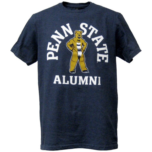 navy heather short sleeve t-shirt with Penn State Alumni and Nittany Lion Mascot